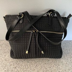 Max Studio large black quilted tote.